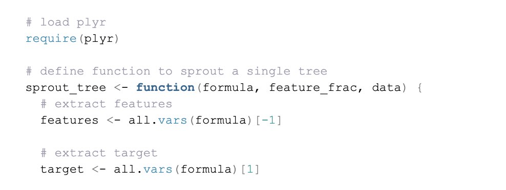 An example of lines of code