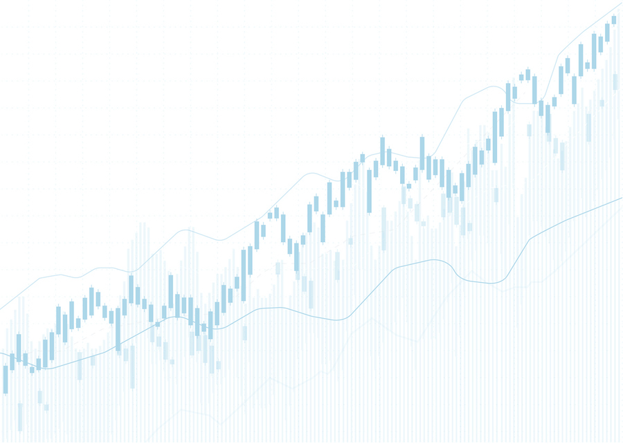 Increasing trend light blue graph